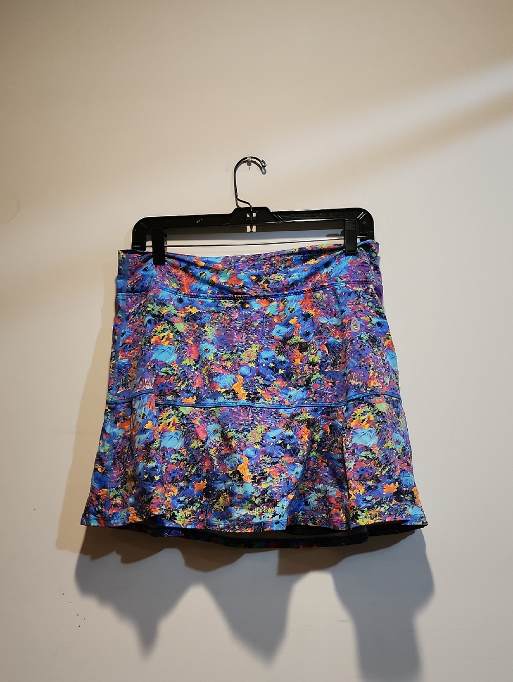 Vibrant Blue Multicolor Circle Skirt - Skater Silhouette